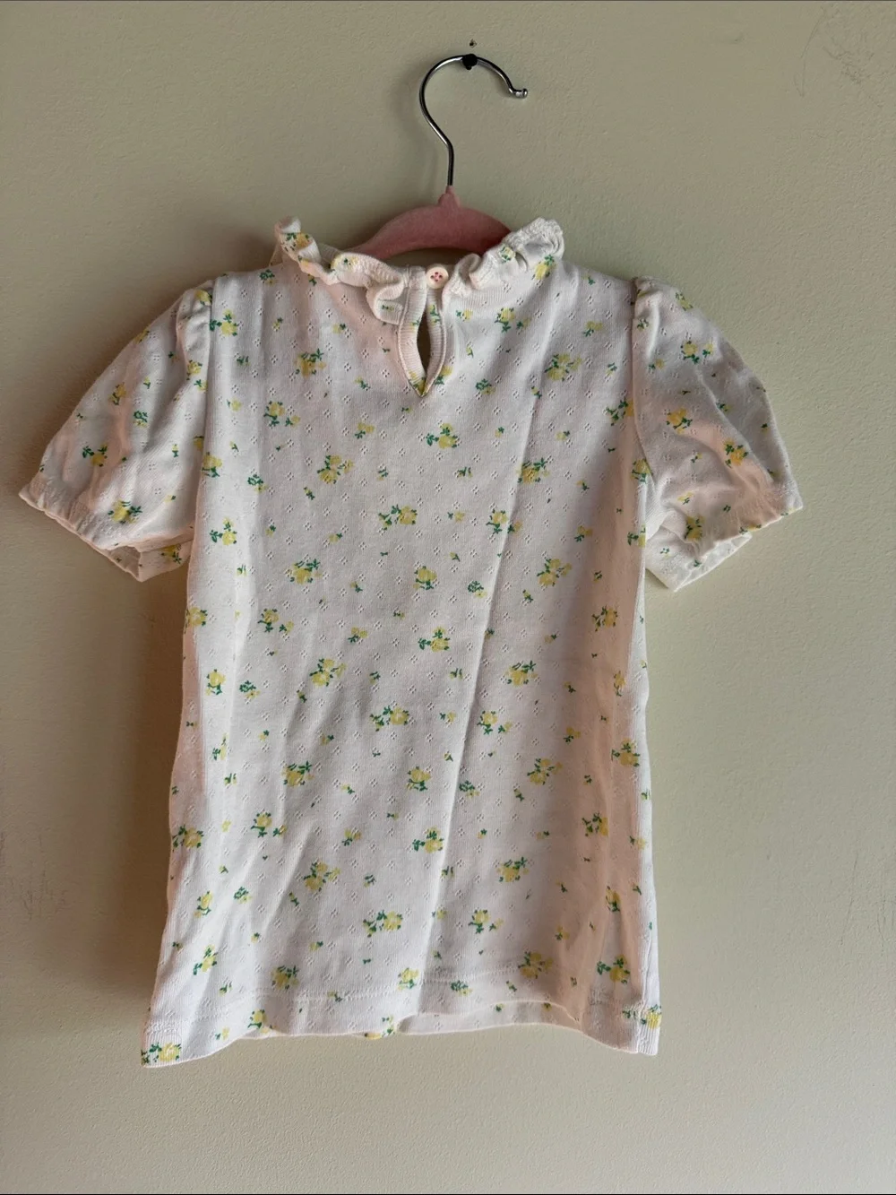 MINI BODEN White Dress with Yellow & Green Floral Print